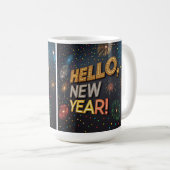 Mug Hello New Year Mug - Commencez 2025 avec Style (Devant droit)