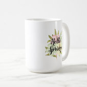 Mug Hello Spring Pastel Fleurs aquarelles (Devant droit)