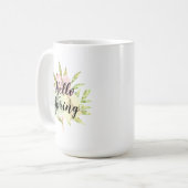 Mug Hello Spring Pastel Fleurs aquarelles (Devant gauche)