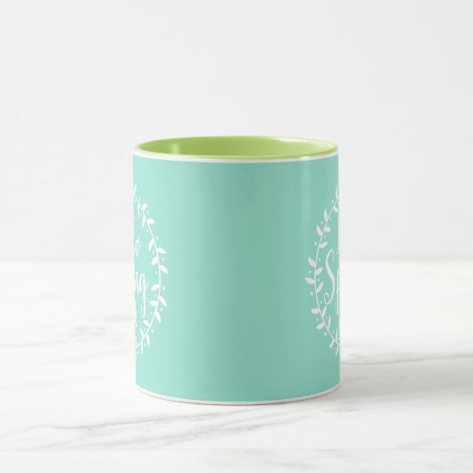 Mug Hello Spring Wreath & Bunny (Centre)