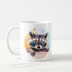 Mug Hello Summer Raccoon dans les lunettes de soleil A