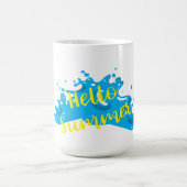 Mug Hello Summer, Waves Graphic, Cool White (Centre)