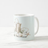 Mug Hello Sunshine Mint Beach Shells Starfish Bag (Devant droit)