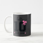 Mug Hello Ten Est 2016 10th Birthday Coquette Bow 10 Y (Gauche)