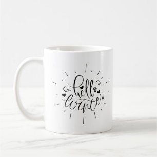 Mug Hello Winter Décor Moderne Script