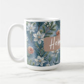 Mug Hello Winter Pines & Flowers (Gauche)
