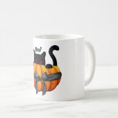 Mug Helloween Chat noir dans un cadeau amusant Citroui (Devant droit)