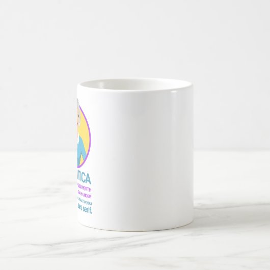 Mug "HELVITICA" (écrit comme prononcé) PAR LA COLLINE (Centre)