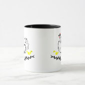 Mug Hen with Yellow Chicks Line Art (Centre)
