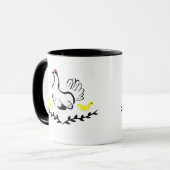 Mug Hen with Yellow Chicks Line Art (Devant gauche)