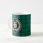 Mug Henderson Clan vert et bleu Tartan Monogramme (Devant gauche)