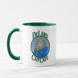 Mug Henry DeCat Cafe de DeLand en costume bleu Logo