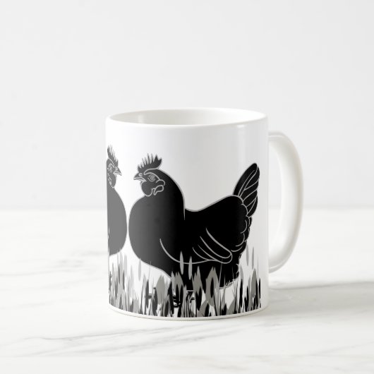 Mug Hens~Silhouette (Devant droit)