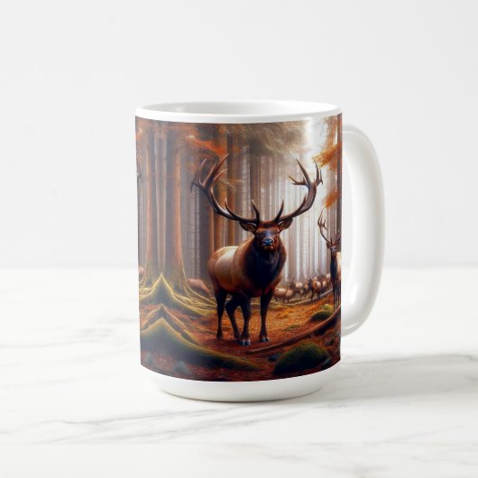 Mug Herbe d'élans en forêt enchantée pendant l'automne (Devant droit)