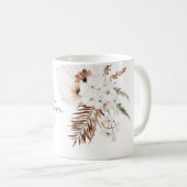 Mug Herbe des Pampas Brun Rustique Orchidées Blanches (Devant droit)