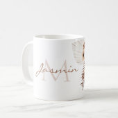 Mug Herbe des Pampas Brun Rustique Orchidées Blanches (Devant gauche)