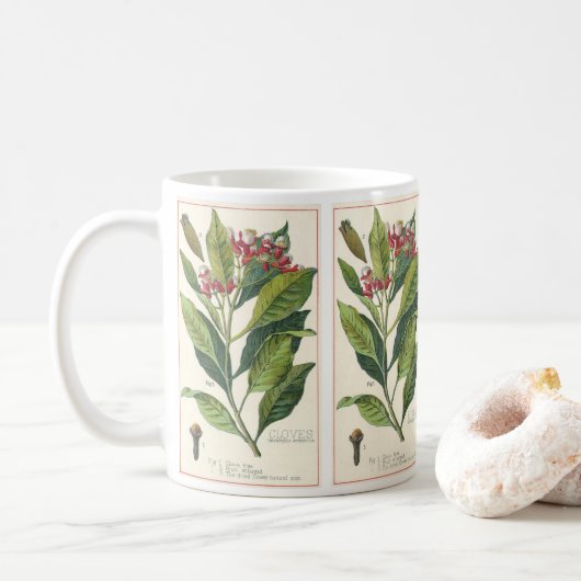 Mug Herbes alimentaires vintages Épices, Cloches Plant (Avec donut)