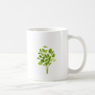 Mug Herbes de persil Verdure verte aquarelle rustique
