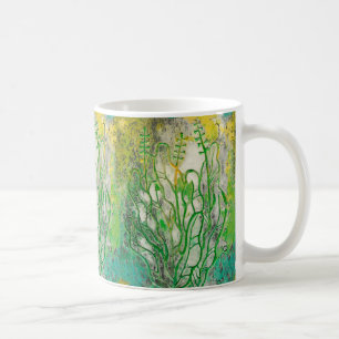 Mug Herbes d'été, fleurs sauvages, art floral vert jau