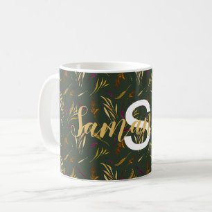 Mug Herbes sauvages sur vert olive