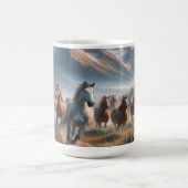 Mug Herd of Horses Galloping, Misty Mountain Scene (Centre)