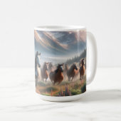Mug Herd of Horses Galloping, Misty Mountain Scene (Devant droit)