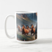 Mug Herd of Horses Galloping, Misty Mountain Scene (Gauche)