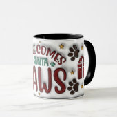 Mug Here Comes Santa Paws (Devant droit)
