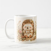 Mug Hérisson à l'heure du thé, aquarelle (Gauche)