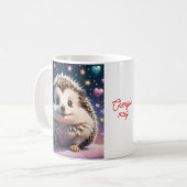 Mug Hérisson adorable avec étoiles et coeurs (Devant gauche)