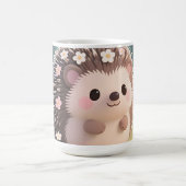 Mug Hérisson Adorable avec Fleurs Forêt Kawaii (Centre)