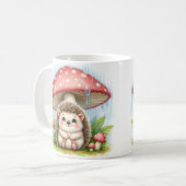 Mug Hérisson Bébé mignon Sous Parapluie De Champignons (Devant gauche)
