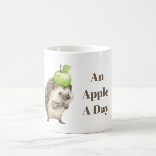 Mug Hérisson Blanc Vert Pomme Un Jour (Centre)
