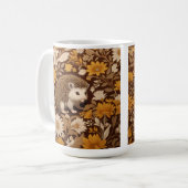 Mug Hérisson Brown Floral William Morris Inspiré (Devant gauche)