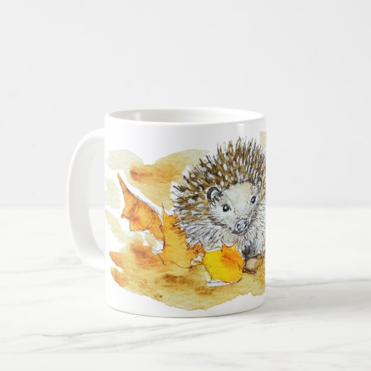 Mug Hérisson Dans Feuilles D'automne (Devant gauche)