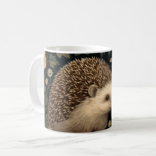 Mug Hérisson dans le style Forest William Morris (Devant gauche)