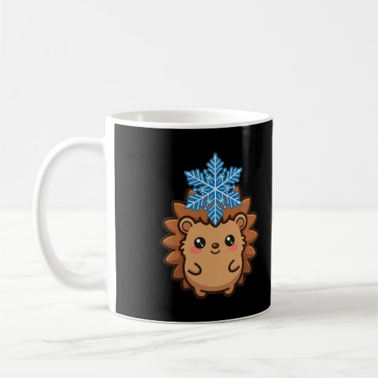Mug Hérisson de Noël flocon de neige (Gauche)