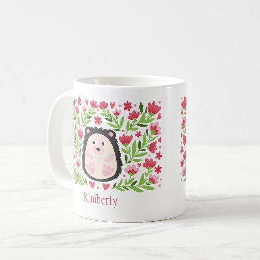 Mug Hérisson de nom personnalisé (Devant gauche)