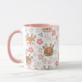 Mug Hérisson et fleurs en bois mignons (Gauche)