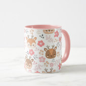 Mug Hérisson et fleurs en bois mignons (Devant droit)