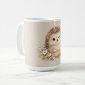 Mug Hérisson européen adorable dans un jardin (Devant gauche)