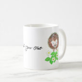 Mug Hérisson & Fleurs de fraises Personnalisé Happy (Devant droit)