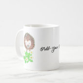 Mug Hérisson & Fleurs de fraises Personnalisé Happy (Devant gauche)