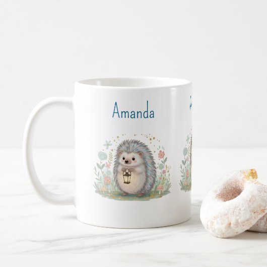 Mug Hérisson mignon avec lanterne (Avec donut)