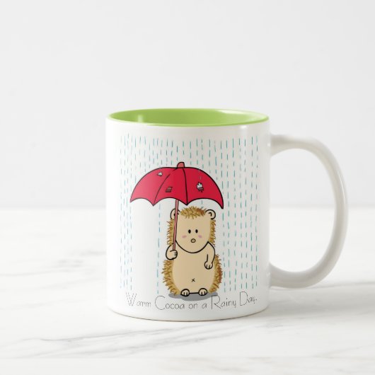 Mug hérisson mignon avec parapluie déchiré. (Droit)