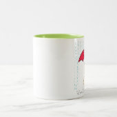 Mug hérisson mignon avec parapluie déchiré. (Centre)