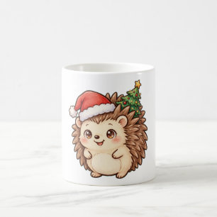 Mug Hérisson Mignon Chapeau de Père Noël Arbre de