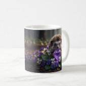 Mug Hérisson mignon de février avec cœur d'améthyste (Devant droit)