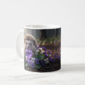 Mug Hérisson mignon de février avec cœur d'améthyste (Devant gauche)