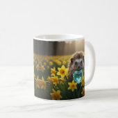 Mug Hérisson mignon de mars avec cœur d'aigue-marine (Devant droit)